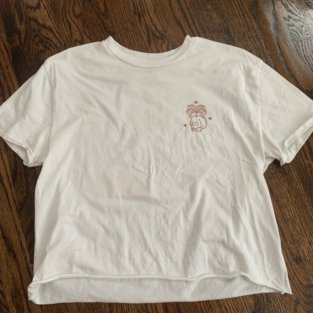 Surfing Skull Cropped T Shirt